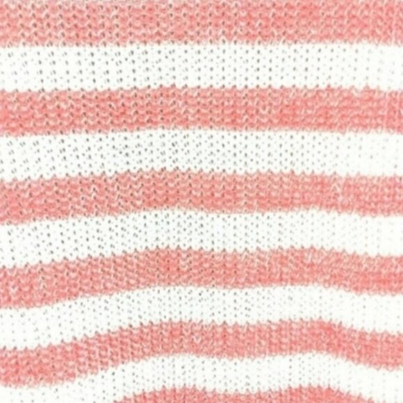 J. Crew Sweater S Linen Cotton Heather Stripe Pink White - Picture 6 of 12